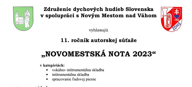 nota - Autorská súťaž Novomestská nota 2023