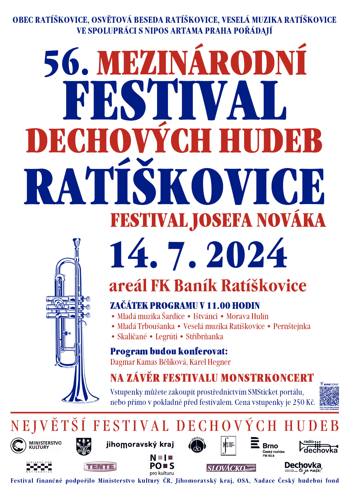 MFDH plakat A2 2024 - 56. Medzinárodný festival dychových hudieb Ratíškovice